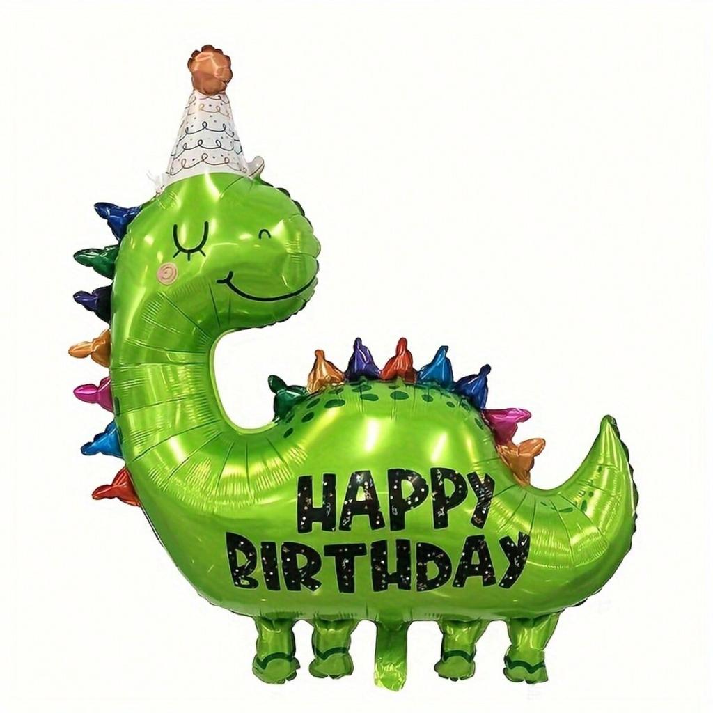 1pc-DIY Balloons Decor Birthday Aluminum Film Balloon Fashion Green Dinosaur Style For Children's Boy Parties Accessories