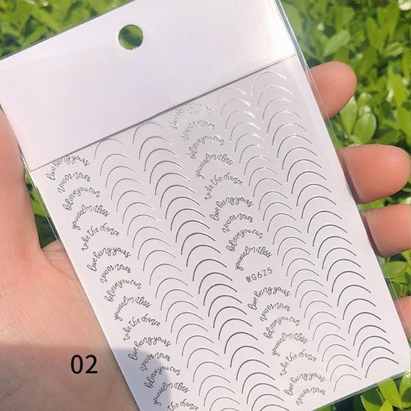 Nail Art Sticker 3D Adhesive French Nail Art Jewelry 6 Colors Imitation Metal Line Three-dimensional Nail Art Decal YSL