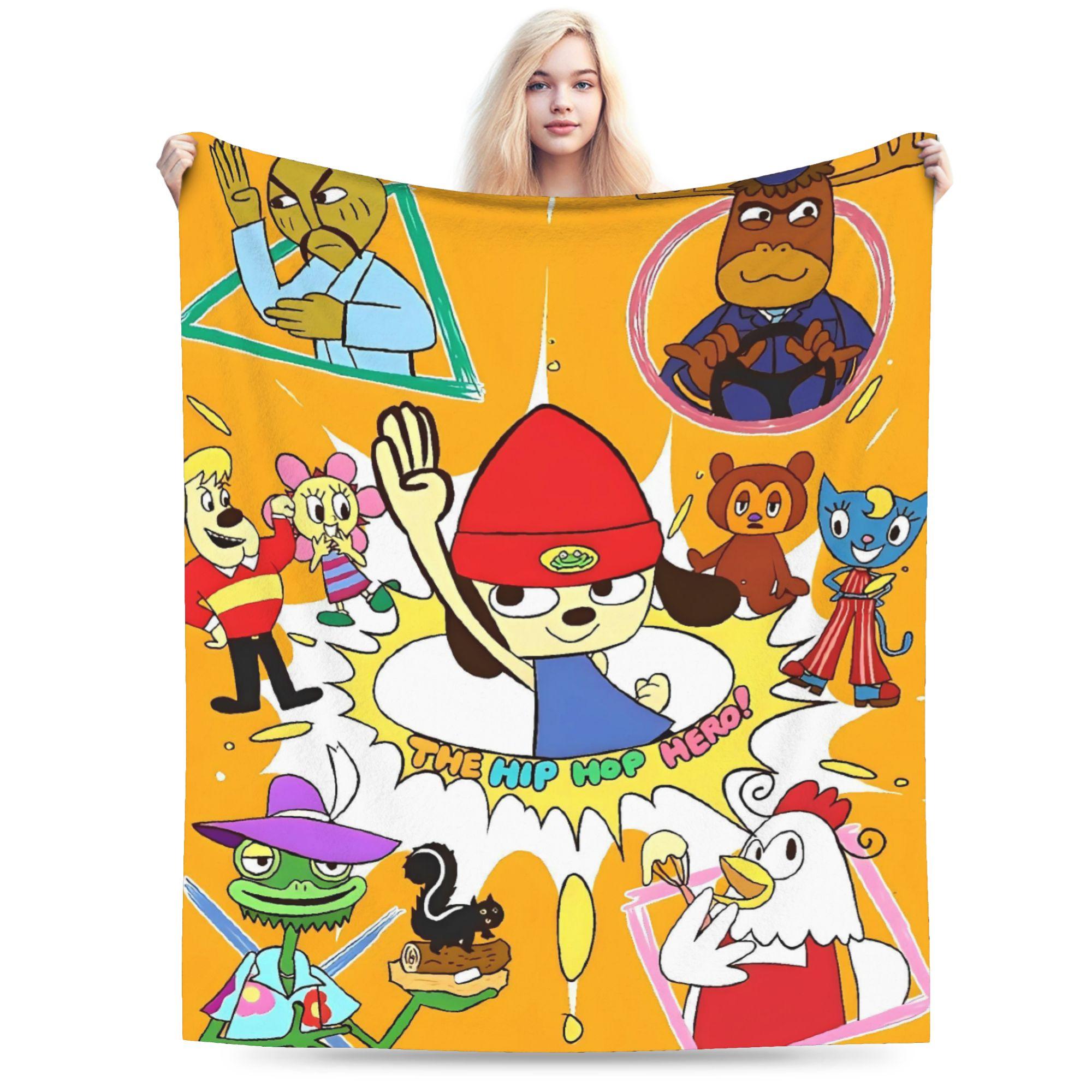 

Parappas The Rappers Blanket Warm Soft Graphic Plush Throw Blanket For Girls Boys Couch Bed Flannel Bedspread Bed Cover 75x90cm