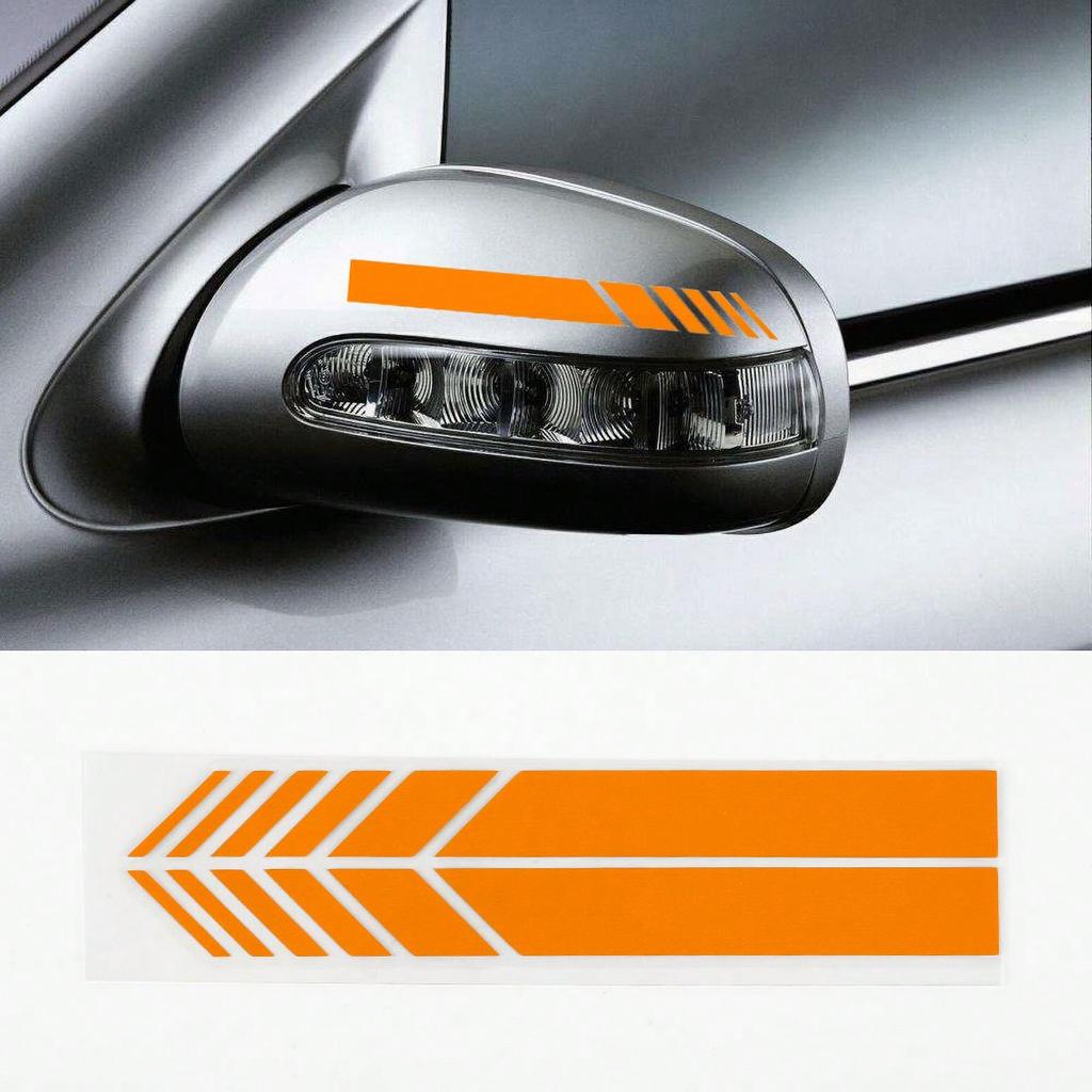 2 Stück Rückspiegelaufkleber Universelles Autostyling PET-Aufkleber Rückspiegeldekoration Aufkleber Streifen Autozubehör