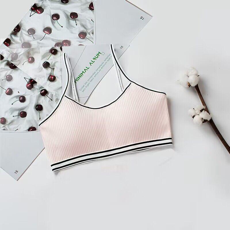 

Красивый бюстгальтер с запахом на спине без стального кольца, женский бюстгальтер с подтяжками, студенческий спортивный жилет, стильный бюстгальтер с запахом для девочек с бюстгальтером one size розовый