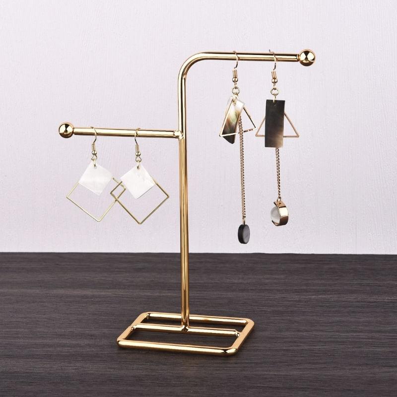 Jewelry Organizer Wrought Iron Rack Bracelet Holder Display Decoration Stand Earrings Support Necklace Decor Ornaments