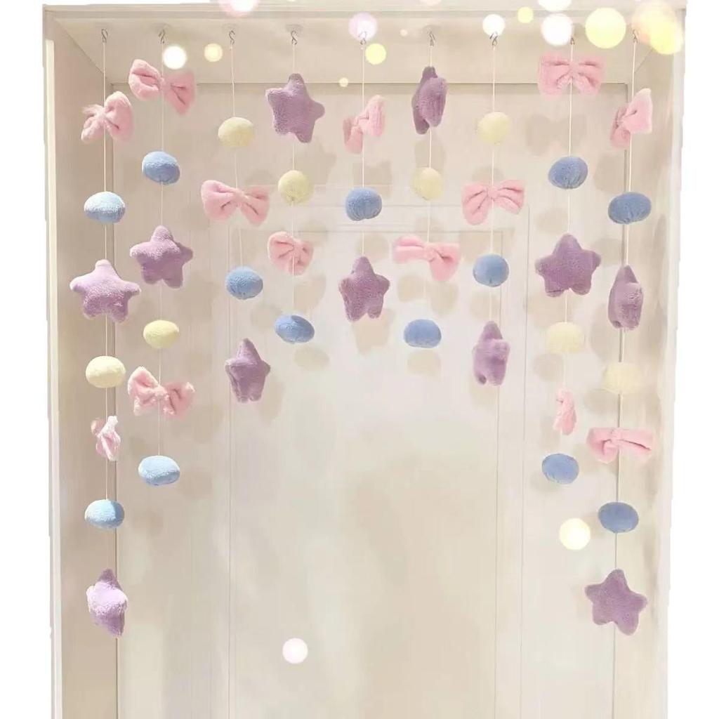 Children's Room Purple Planet 3D Door Curtain - No-Drill Hanging Wall Decoration