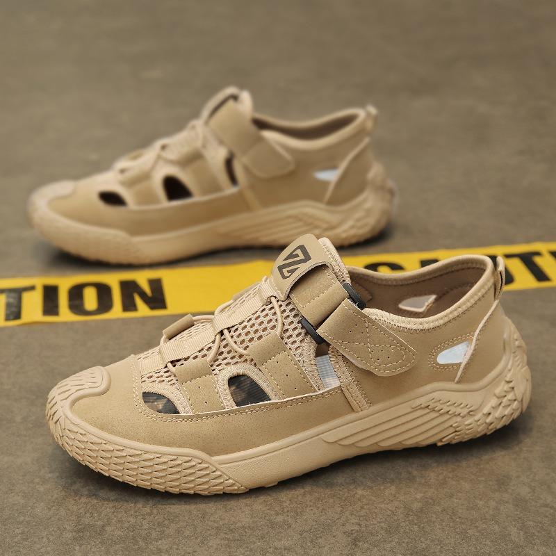 

Autumn new trendy bag head sandals breathable men s mesh shoes casual shoes beach men s shoes 46