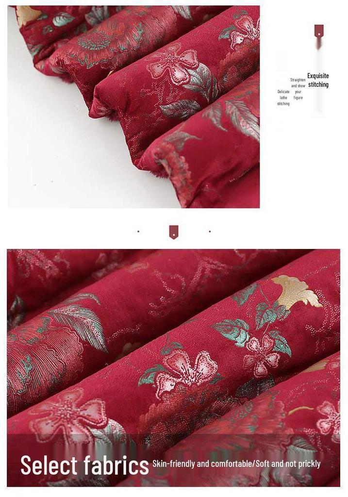 Winter Cotton Jacket for Elderly Women, Plus Velvet Thickened, Chinese Style, Ideal for Women Aged 70-80.