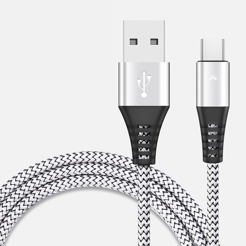 Type C New Design Data Cables 2.4a Current Output Nylon Braid + Aluminium Alloy High Speed Data Cable