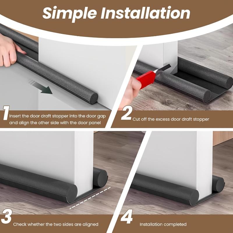 Adjustable Door Draft Stopper Seal Strip Bottom Weather Stripping for Door and Windows Windproof Soundproof Dustproof Waterproof