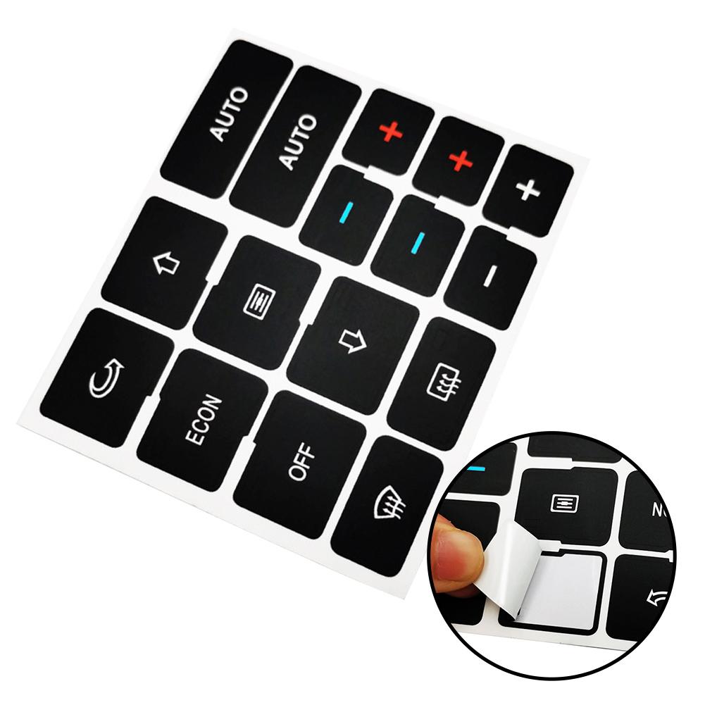 Black Overlay Button Repair Decal Climate Control Sticker