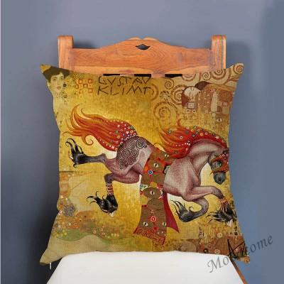 Gold Luxury Decorative Oil Painting Home Decorative Pillow Case Cover Gustav Klimt Gallery Collection Sofa Chair Cushion Cover