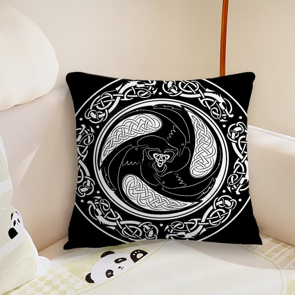Fashion Luxury V-Viking Amulet Pillow Case Living Room Sofa Cushion Cover Suitable For Home Bedroom Room Decoration
