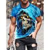 Men's Skull Print T-Shirt Casual Short Sleeve Crew Neck Fashion Outdoor Loose Comfortable Soft Breathable T-Shirt