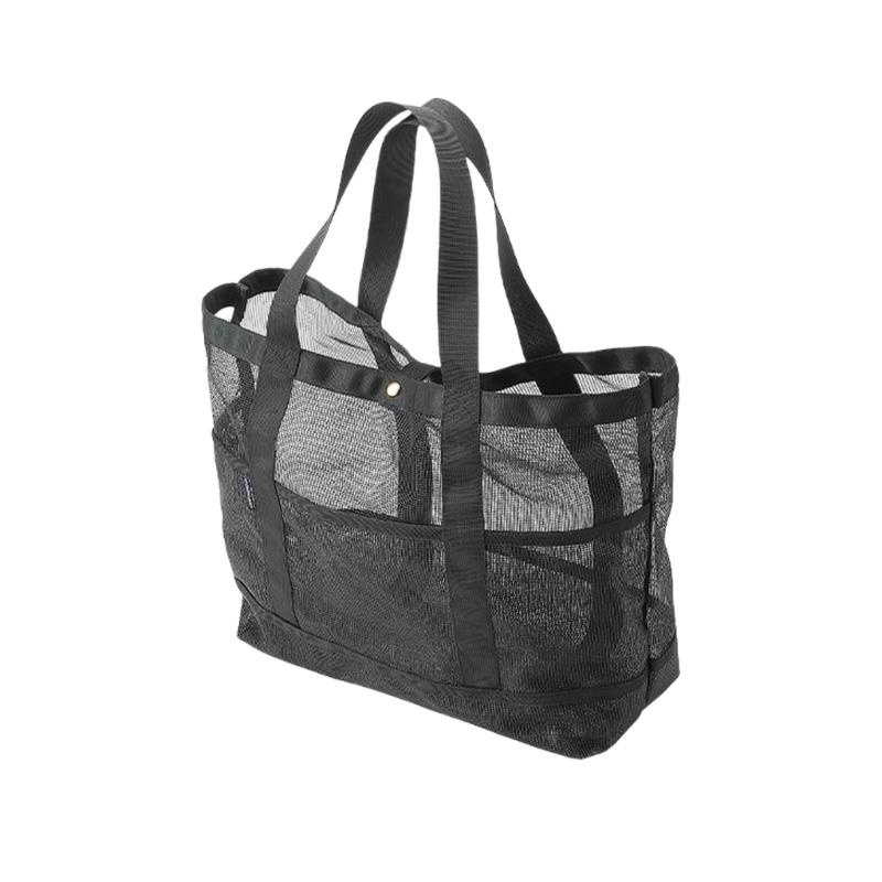 Multiple Compartment Swimming Gear Planner With Wide Padded Pulls Large Capacity Impermeable PVC Net Storage Bag For Pool Beach Travel