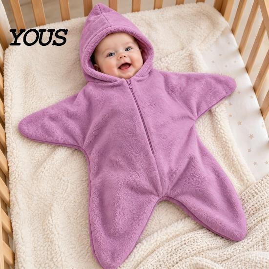 Süßer Sternförmiger Baby-Strampler Neugeborenen-Schlafsack, Weiche Flanell-Wickeldecke für Jungen Weihnachtsoutfit Mädchen, Warmes Feiertagskostüm Fotografie
