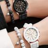 New Women'S Korean Version Of High-End Quartz Watch Simple Classic Silicone Strap Women'S Watch Fashion Set