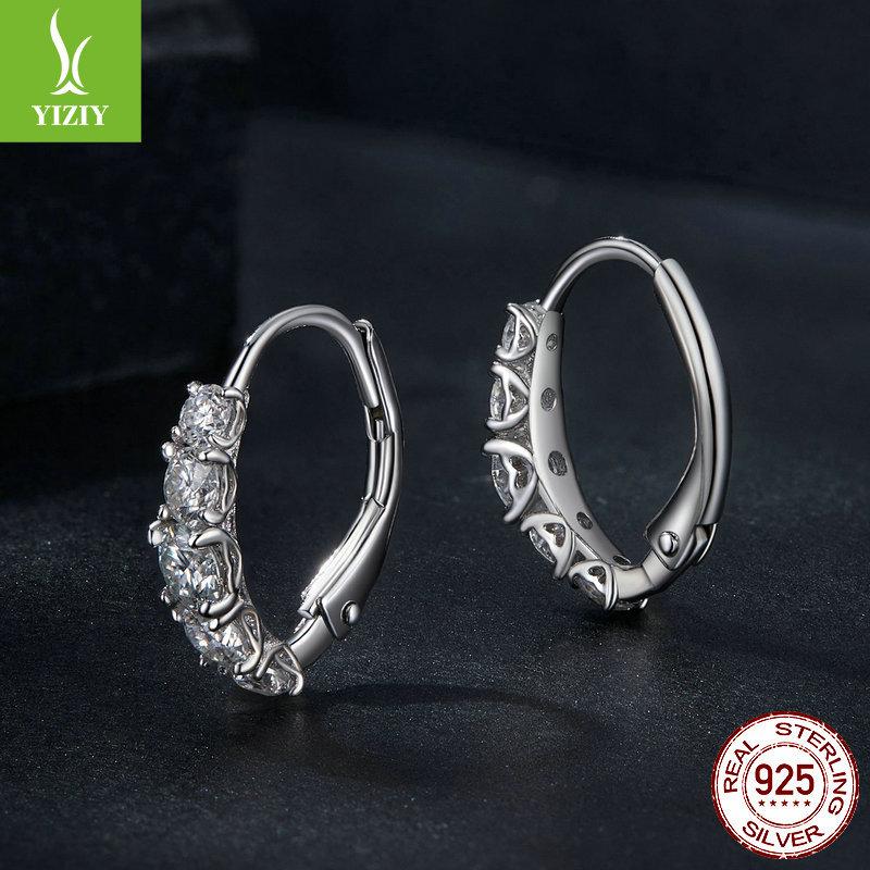 Simple Classic Shining Moissanite Ear Buckle Lady, Elegant And Confident S925 Sterling Silver Earrings Earrings