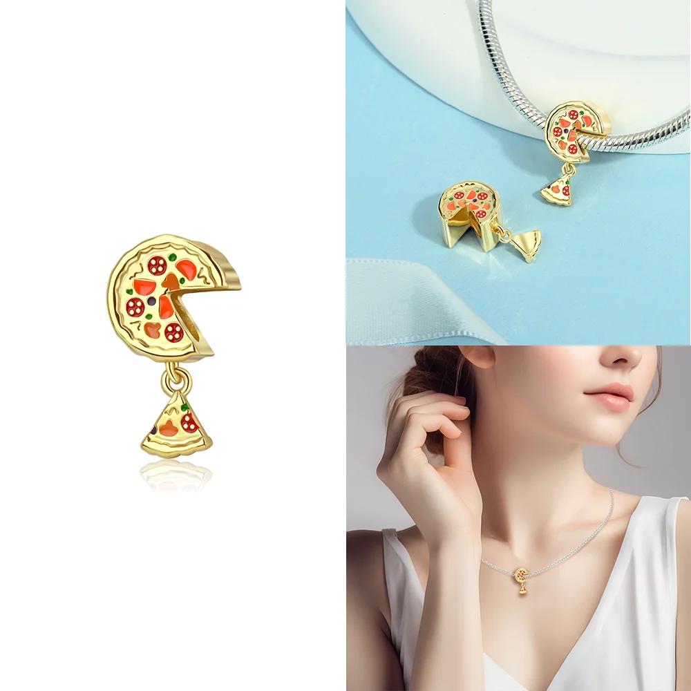 Original Sparkling Copper Gold Rose Bright Star Heart Dangle Charm Beads Fit Bracelet Diy Anniversary Jewelry Gift
