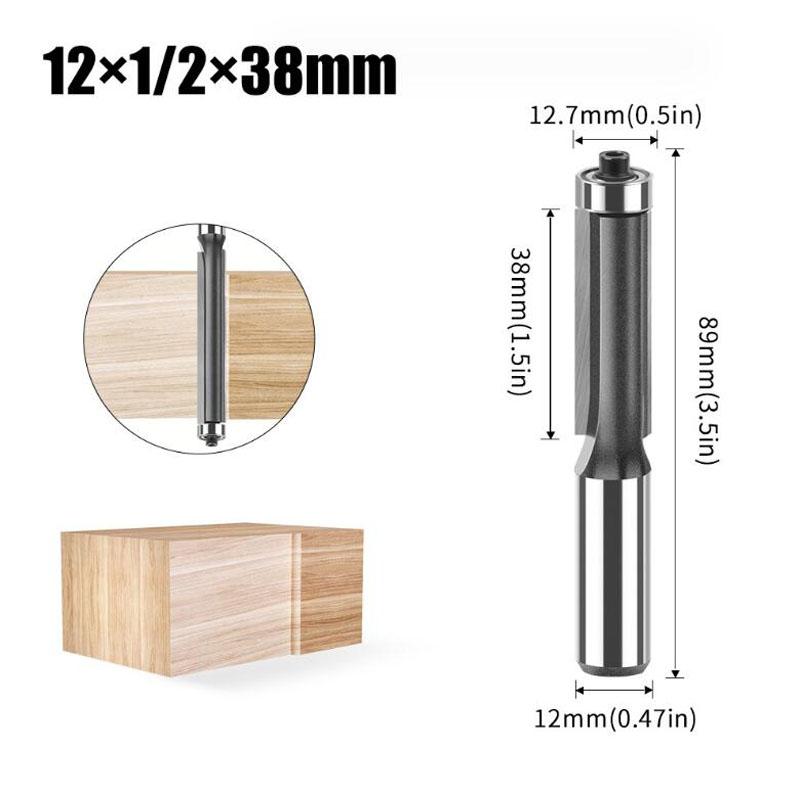 Στέλεχος 1/2 ιντσών 12mm 1/2 ιντσών Extra Long Straight Bit Router Routing Flush Trim Bits Wood Frile Cutter Εργαλεία ξυλουργικής