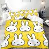 Hot Sale Miffys-Kawaii Bedding Set Soft Polyester Quilt Cover Pillowcase Set Single/Double/Queen for Boys Girls Home Textile