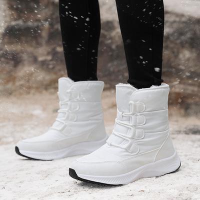 Winter Outdoor High-top Plus Velvet Warm Thick-soled Cotton Shoes Snow Boots Trend Lightweight Cotton Boots Women