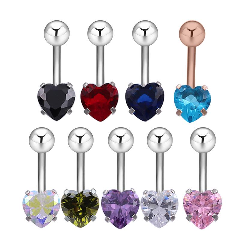 

Peach Heart 5A Zircon Navel Ring 2023 - 16G Piercing Jewelry New Arrival 1.6x11x5x8mm