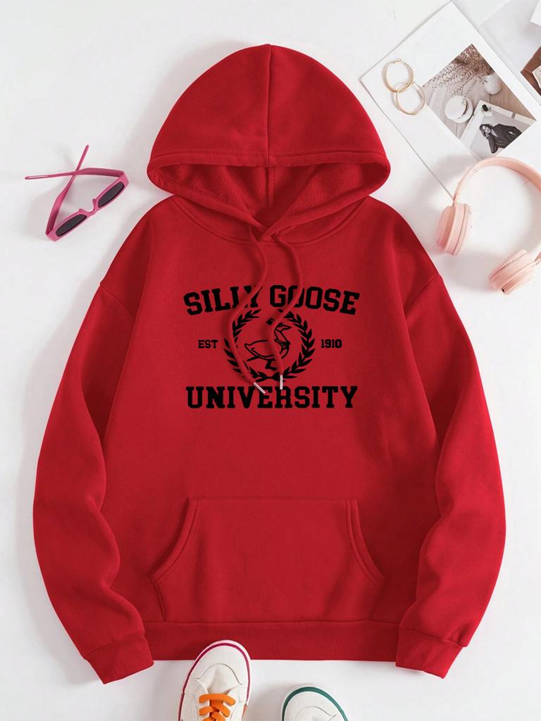 Silly Goose Est 1910 University Hoody Men Women Autumn Streetwearstreetwear O-Neck Casual Pullover Street Fleece 2024 New Hoodie