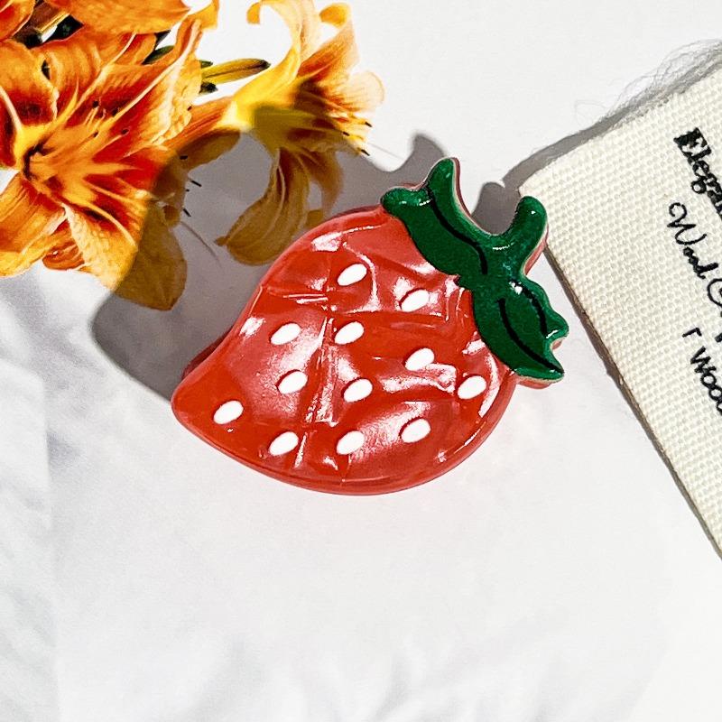 Strawberry and Cherry Fruit Accessory Hair Clip Sweet Girl's Half-ponytail Grab Clip Mini Small Hair Accessory