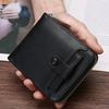 External Men Short Wallet Solid Color PU Leather Card Holder Vintage Male Wallet  Man