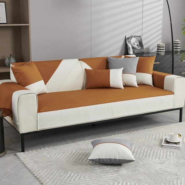 Technologia Skórzany Pokrowiec na Sofę Wodoodporny Zwierzę Narożnik Sofa Fotel Nakładki Ochraniacz Mebli Luksusowy
