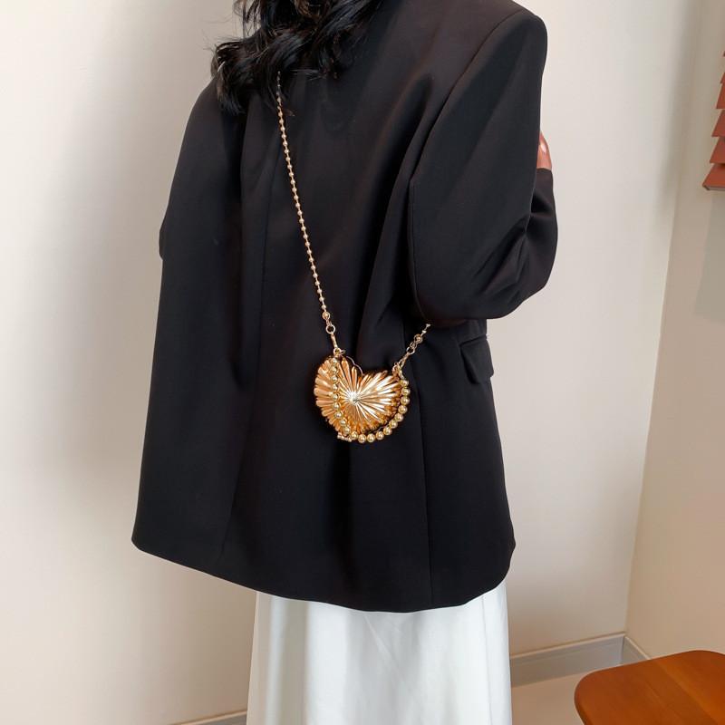 Chic Street Style Mini Heart Bag For Women Trendy Shoulder Crossbody Handbag