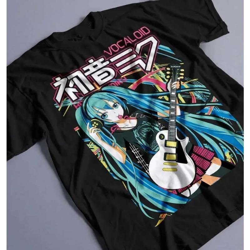 2026 Summer New Style # Hatsune Miku # Cyberpunk Style Cartoon Fan Street Fashion Large Loose Cotton T-shirt