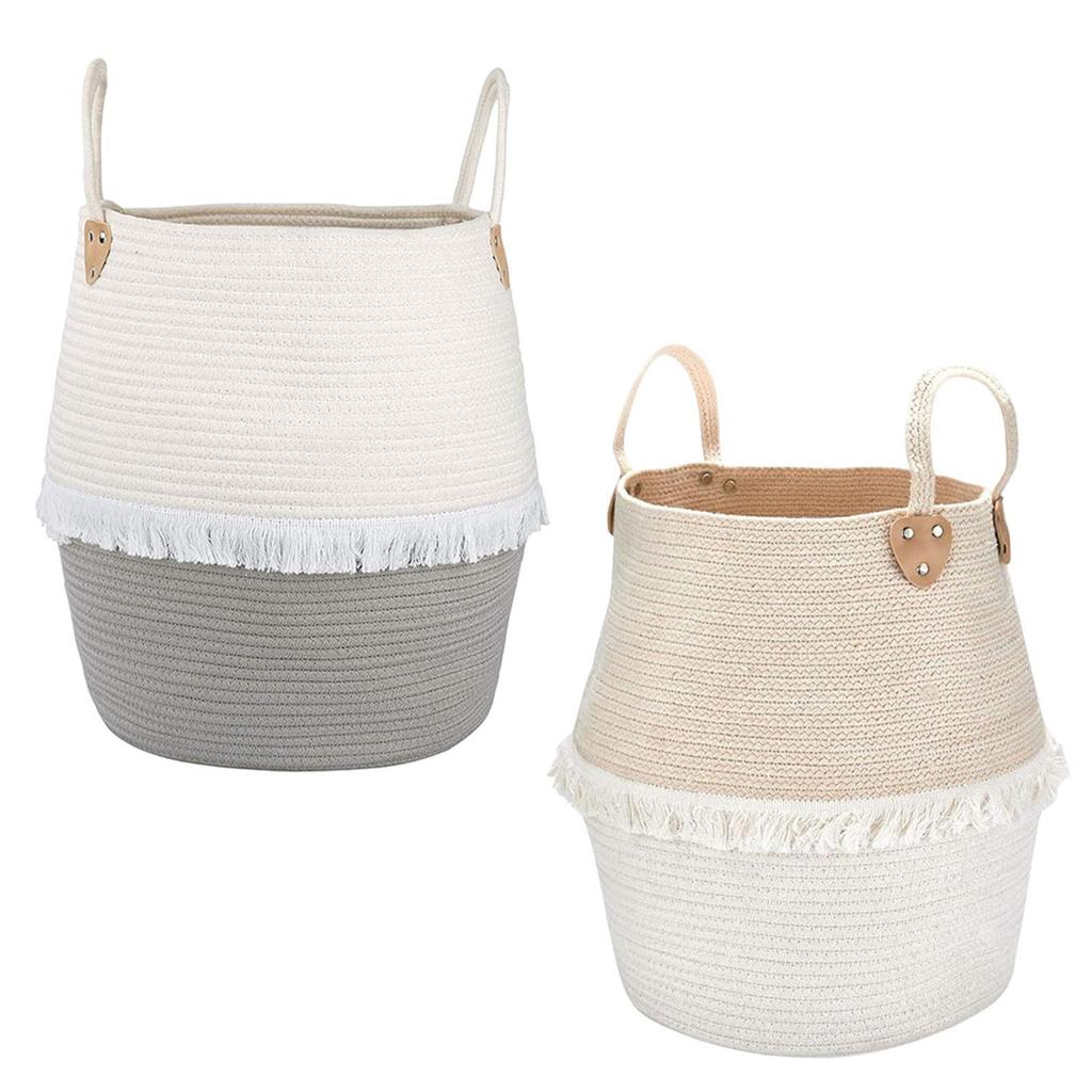 Laundry Basket Baby Toy Hamper Laundry Hamper Blanket Basket Woven Storage Basket for Living Room Bathroom Dorm Clothes Bedroom