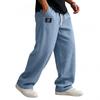 Mens Loose Fit Casual Waffle Knit Jogger Pants Straight Cut Comfortable Daily Wear