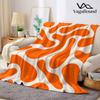 Orange Cream Abstract Blob Flannel Blanket Warm Soft Halloween Christmas Decorative Couch Warm Cozy All-Season Gift