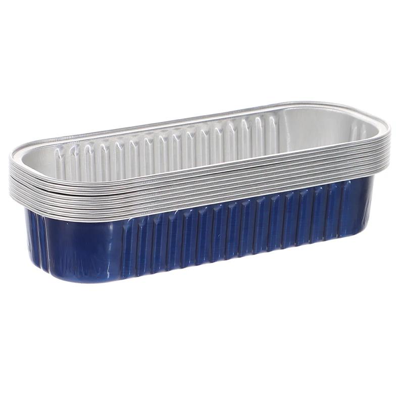 10pcs 200ml Aluminum Foil Loaf Pans With Lids Rectangle Non-Stick Baking Tins Bread Packing Container Disposable Bakeware Molds