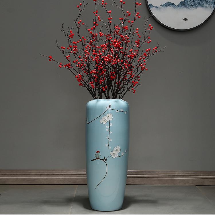 Large Retro Ceramic Floor Vase for Creative Dried Flower Arrangements In Living Room