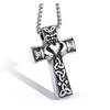 Cool Stainless Steel Irish Celtic Trinity Knot Claddagh Cross Pendant Necklace