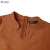 ZANZEA Women Elegant Casual V-neck Summer Short Sleeve Dress