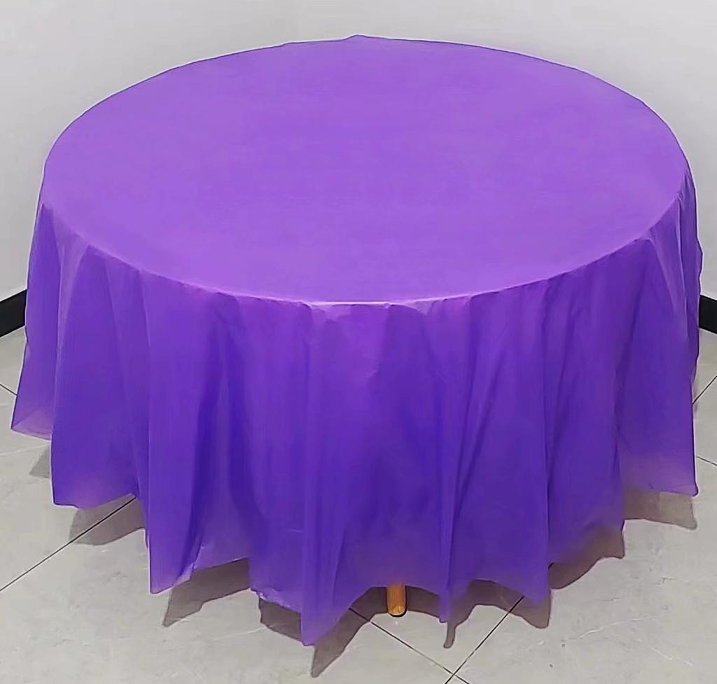 4er-Pack Premium Einweg-Plastiktischdecke 84" Runde Tischabdeckung für Geburtstage, Hochzeiten, Weihnachten, Jubiläen