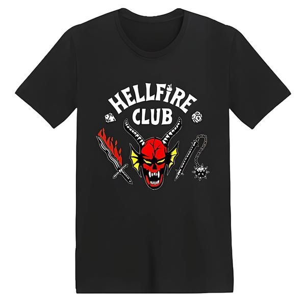 Stranger Things 4 Hellfire Club Hawkins TV 80 s Nostalgic Retro Hellfire Club Fashion Street Style Casual Short-sleeved T-shirt S разноцветный