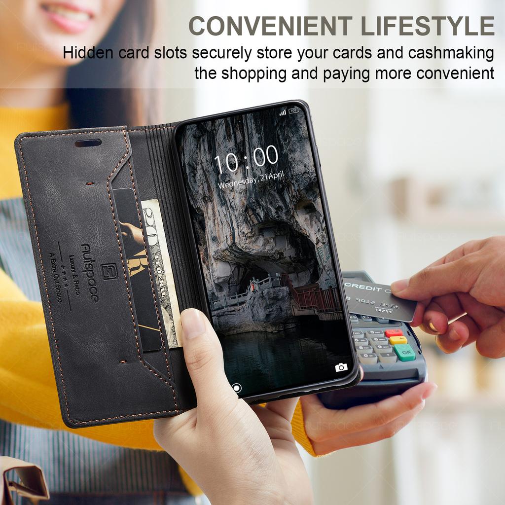 Premium Vintage Leather Wallet Case for Xiaomi 10T/11/12/13/14 Series - Flip Cover with Card Slots, Shockproof Retro Style (4 Colors)