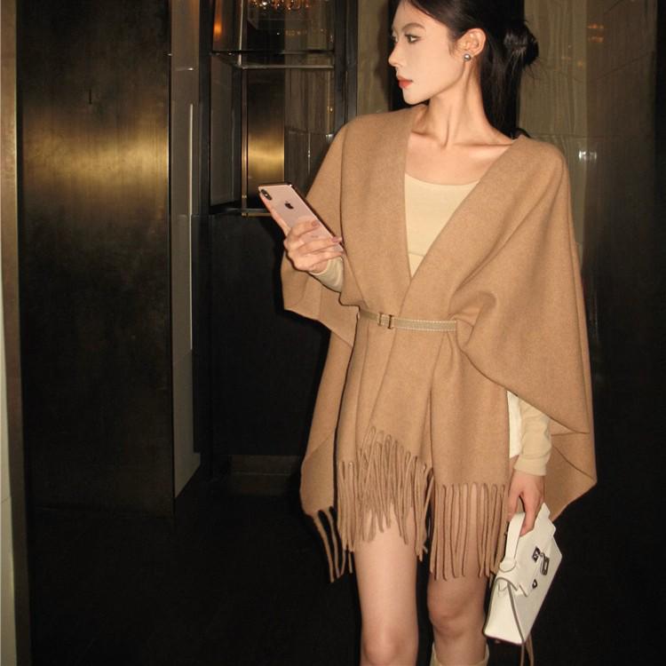 Korean High-End Tassel Knit Scarf Shawl - Autumn/Winter Versatile Style