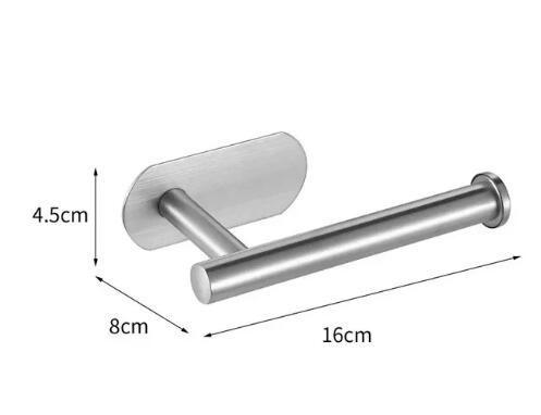 Silver Towel Bar for Bathroom No Drill Punch free Stainless Steel without drill Toilet Tissue Roll Paper Holder Rack Accessories