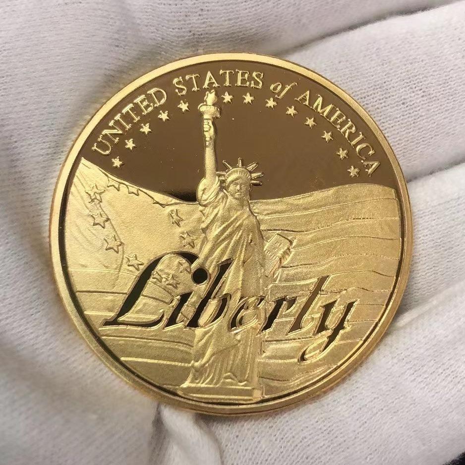 Statue of Liberty Medal of Honor Challenge Coin Commemorative Gift Metal Medal Collection Gift, Blocks