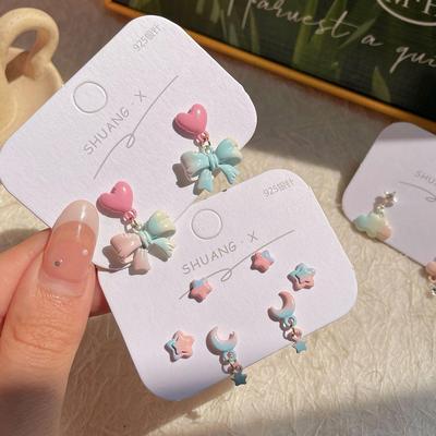 Summer Bow-Star Silver Earrings: Sweet, Exquisite, and Unique Design for Women