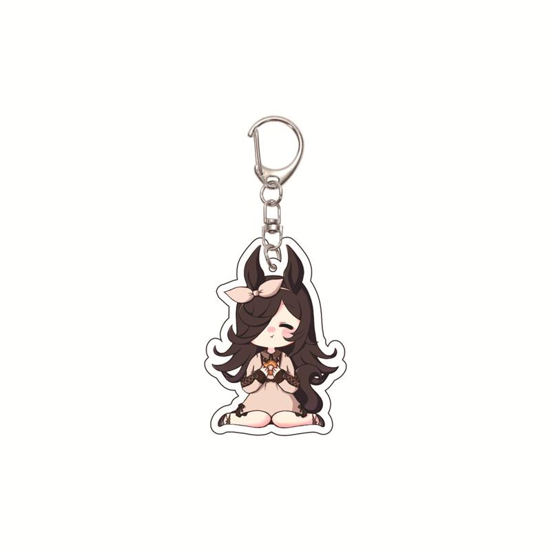6CM Cute Anime Pretty Derby Shuttle Mejiro Mcqueen Symboli Rudolf Kawaii Acrylic Keychain Game Jewelry Cosplay Props