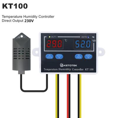 KT99 Dubbele Digitale Thermostaat KT100 Digitale Temperatuur-vochtigheidsregelaar 230V /120V Directe Uitgang 10A Thermostaat Temperatuurregelaar