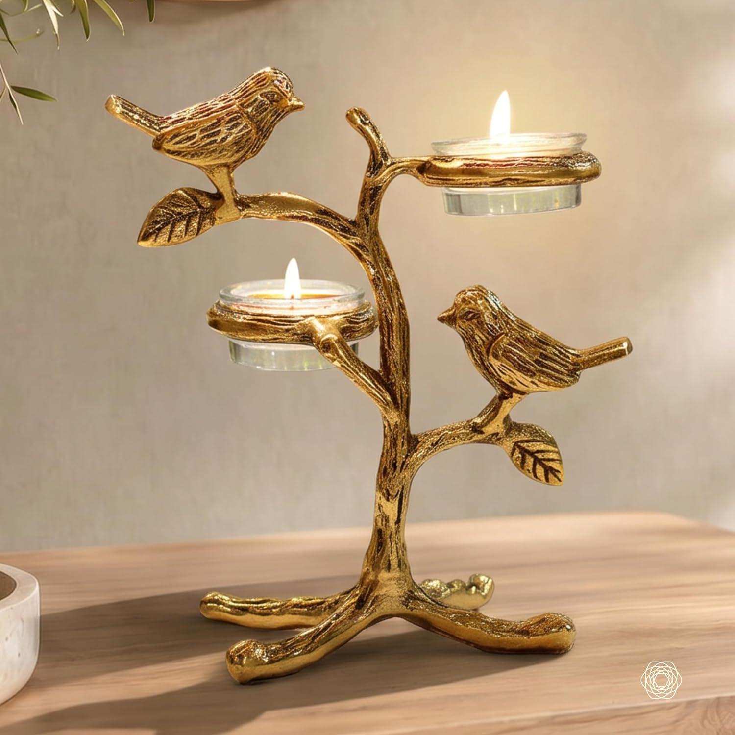 BEHOMA Metal Romantic Love Birds Tree