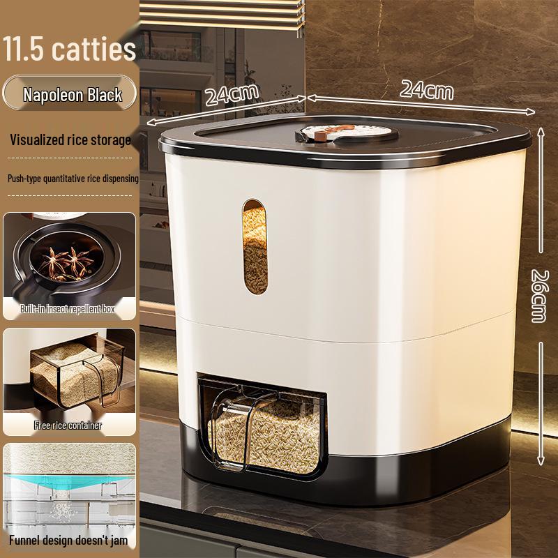 2025 Model Airtight Rice Storage Container: Moisture & Insect-Proof, Flour Barrel, Home Use