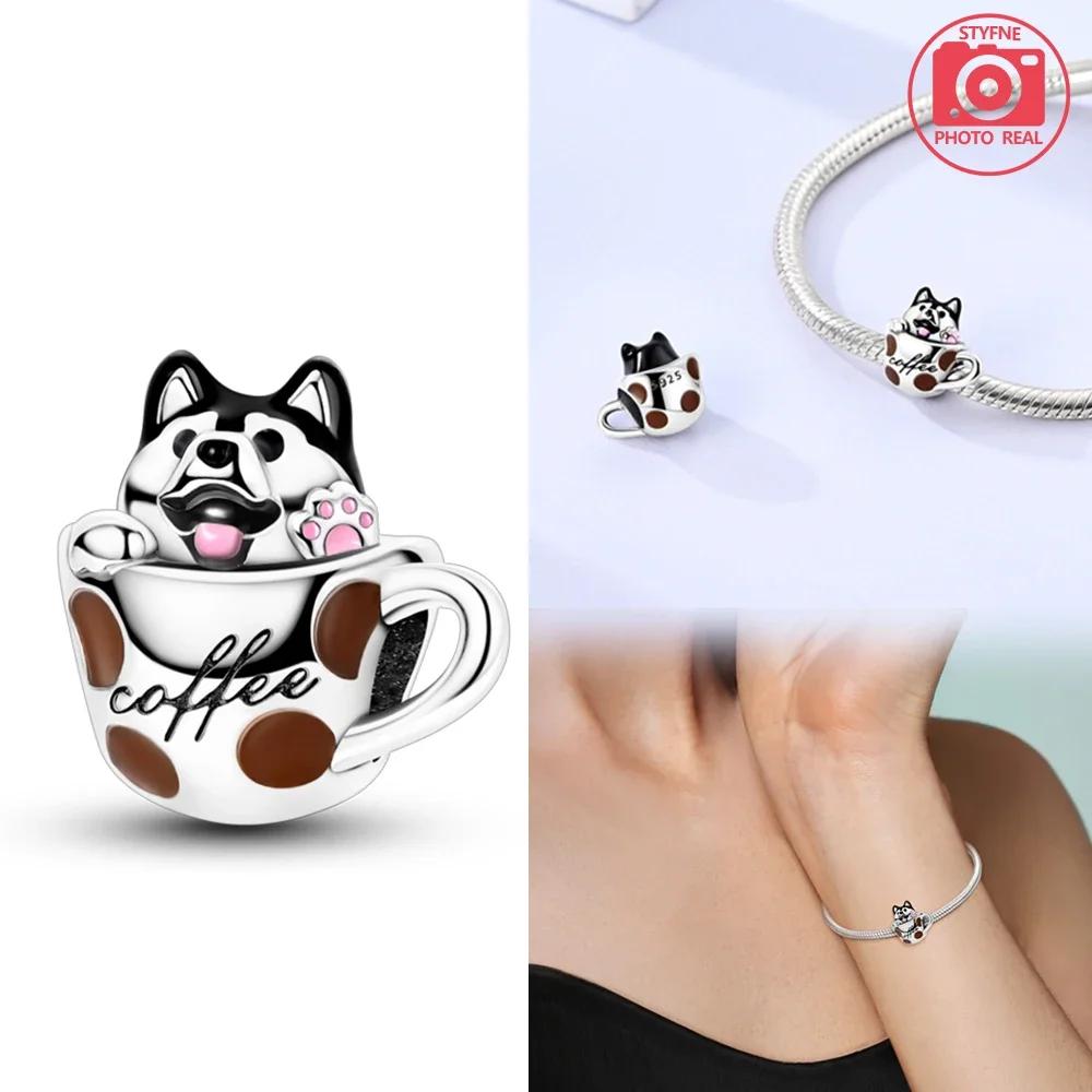 Charms Plata Copper Colors Little Dog Beads Fit Original Bracelet Diy Fine Jewelry Gift For Women
