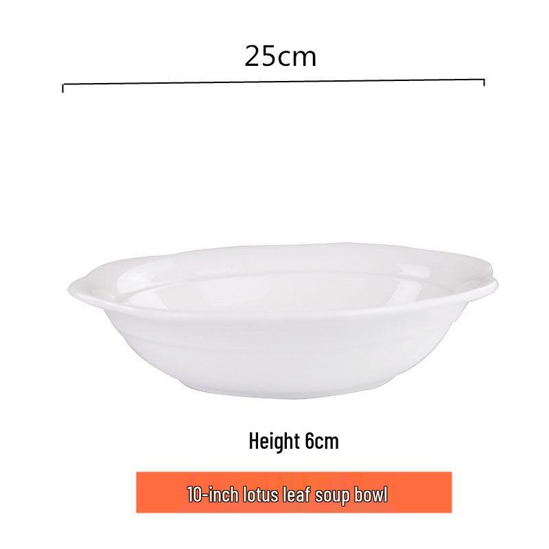 Elegant White Ceramic Pickled Fish & Noodle Bowl for Home or Restaurant Use